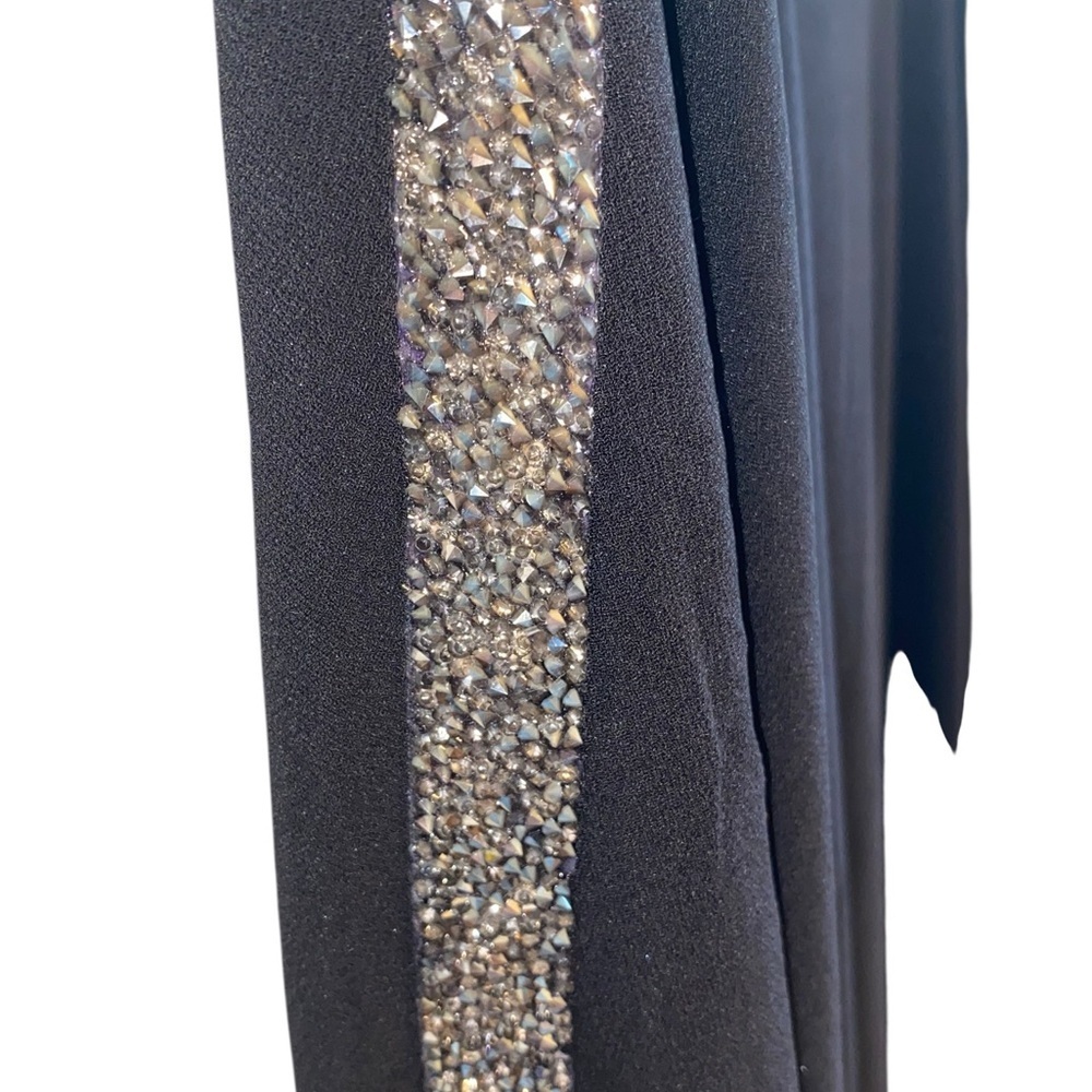 Chloe & Jasmine Black Top Silver Glitter stripe Accents plus size Glam - Picture 7 of 10